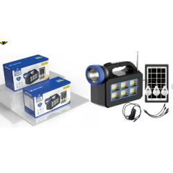Kit lampa solara cu 3 becuri putere 20W Jortan T08 cu radio