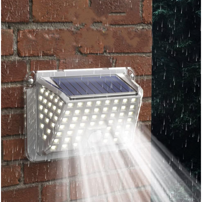 Lampa solara de perete 90 LED SMD senzor de miscare IP65 1200mAh lumina alb rece