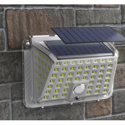 Lampa solara de perete 90 LED SMD senzor de miscare IP65 1200mAh lumina alb rece
