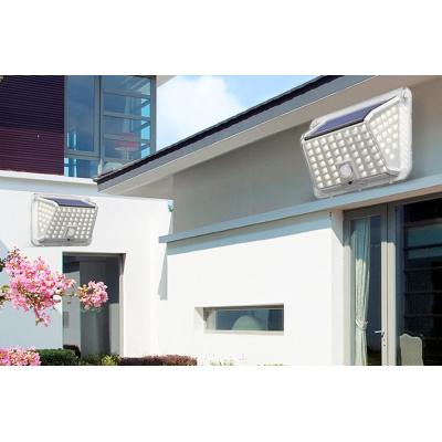 Lampa solara de perete 90 LED SMD senzor de miscare IP65 1200mAh lumina alb rece