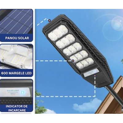 Lampa Solara Stradala 500W cu 15 casete si baterie de 24000MA