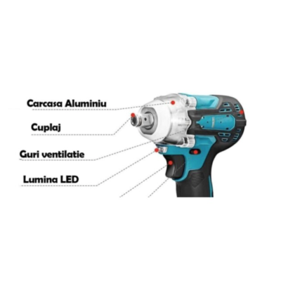 Trusa Pistol de impact si insurubat 48V cu 2 acumulatori si 40 accesori LEIHMANN