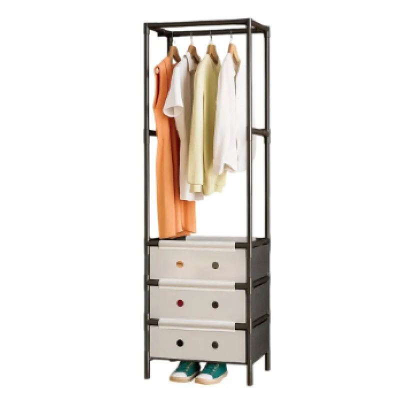 Suport de haine si pantofi modern multifunctional cu 3 niveluri negru 41×41×188