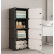 Dulap modular cu 4 compartimente design modern alb/negru 42×36×136