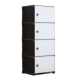 Dulap modular cu 4 compartimente design modern alb/negru 42×36×136