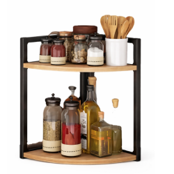 Raft de colt pentru bucatarie cu 2 niveluri metal design modern 42×30×58