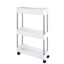 Carucior ingust de depozitare cu 3 niveluri si roti 40 × 13 × 63 cm