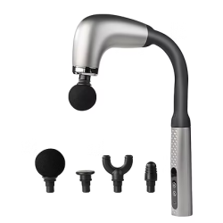 Pistol de masaj cu maner extins 4 capete de masaj 9 viteze si vibratii