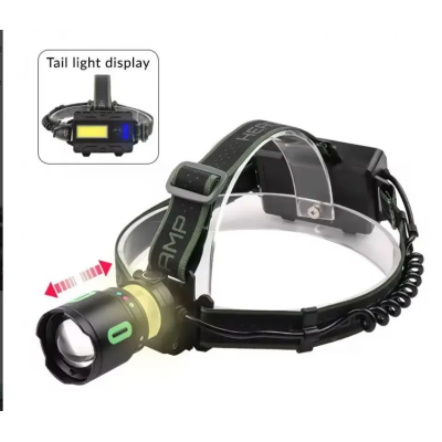  Lanterna frontala LED reincarcabila COBA CB 8117 3 cu trei acumulatori LED COB lateral si power bank