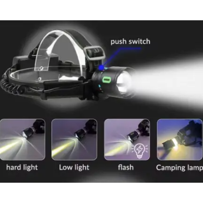  Lanterna frontala LED reincarcabila COBA CB 8117 3 cu trei acumulatori LED COB lateral si power bank