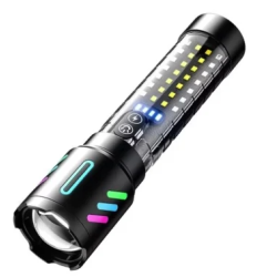 Lanterna Profesionala LED CB 519B cu incarcare type C de 20cm pentru drumetii 500m