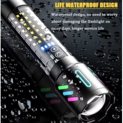 Lanterna Profesionala LED CB 519B cu incarcare type C de 20cm pentru drumetii 500m