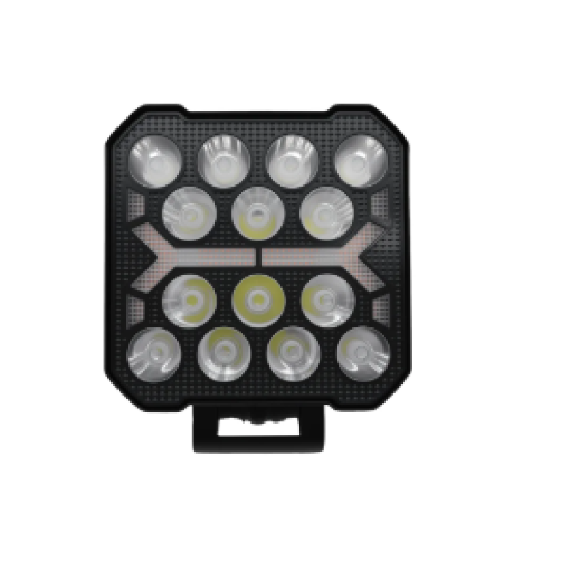 Proiector auto 14 LED Patrat 4inch alb si galben 12/24V IP67