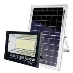 Proiector LED Jortan cu panou solar si telecomanda 400W NEGRU