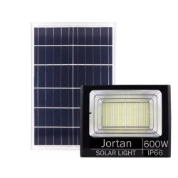 Proiector LED Jortan cu panou solar si telecomanda 600W NEGRU