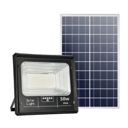 Proiector Solar Jortan 50W IP66 cu Indicator batarie si telecomanda 6500k