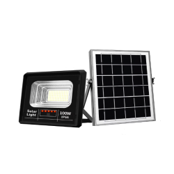 Proiector Solar Jortan 100W IP66 cu Indicator batarie si telecomanda 6500k