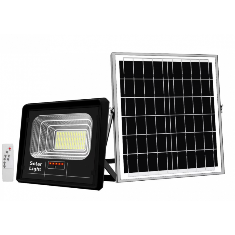 Proiector Solar Jortan 300W IP66 cu Indicator batarie si telecomanda 6500k