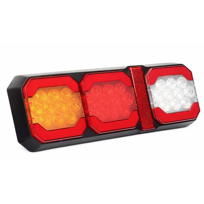 Lampa stop LED 30cm auto 3 functii 12V/24V pentru remorca camion pozitie semnalizare si marsarier 3 module
