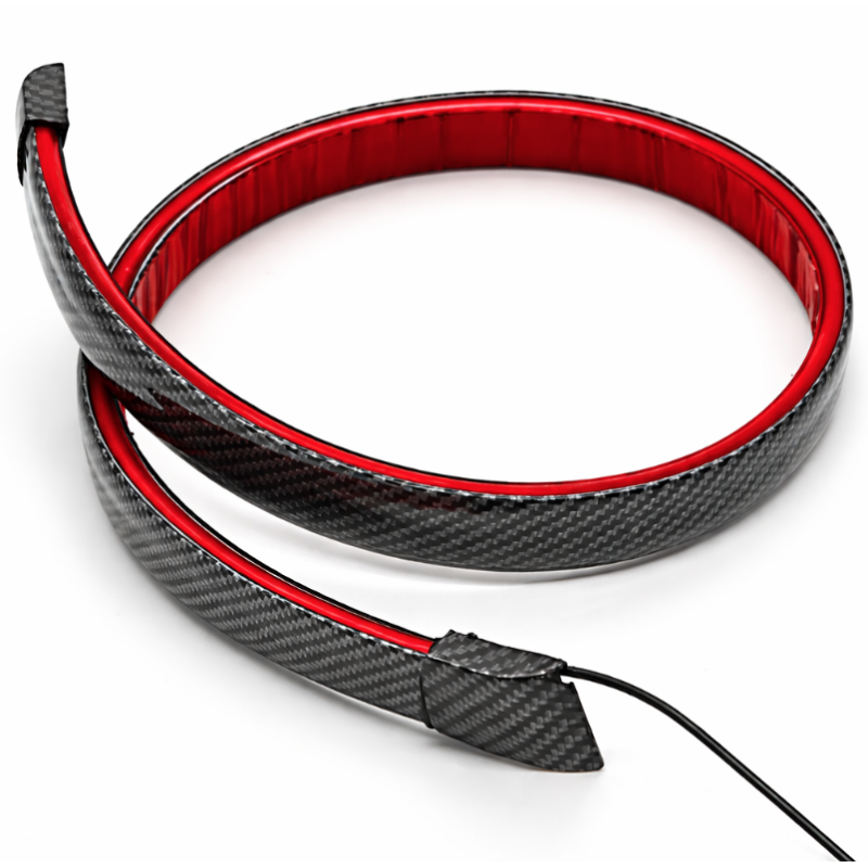 Banda LED spoiler auto 120cm cu frana pozitie si semnalizare fibra carbon 12V universal