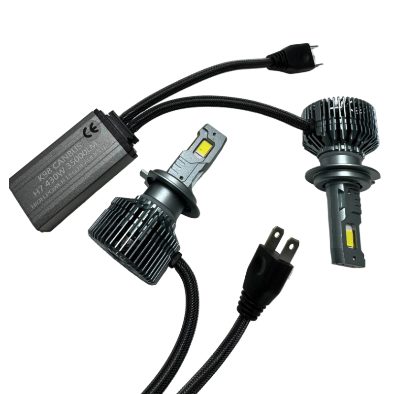 Set 2 Becuri LED Auto K98 H7 putere 430W de 35000LM CANBUS 6000K