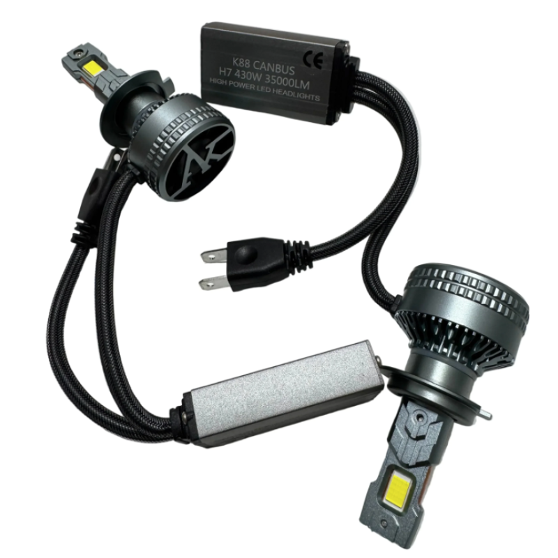 Set 2 Becuri LED Auto K88 H7 putere 430W de 35000LM CANBUS 6000K