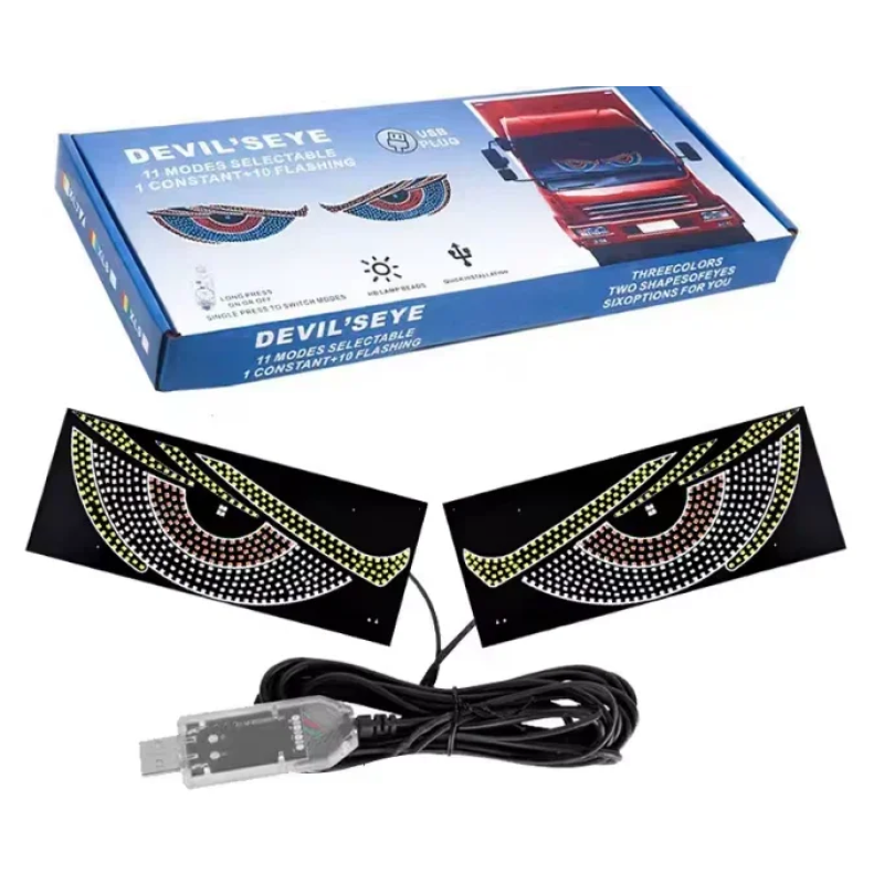 Set 2 Panouri LED Devil’s Eye RGB auto Lumina Decorativa USB