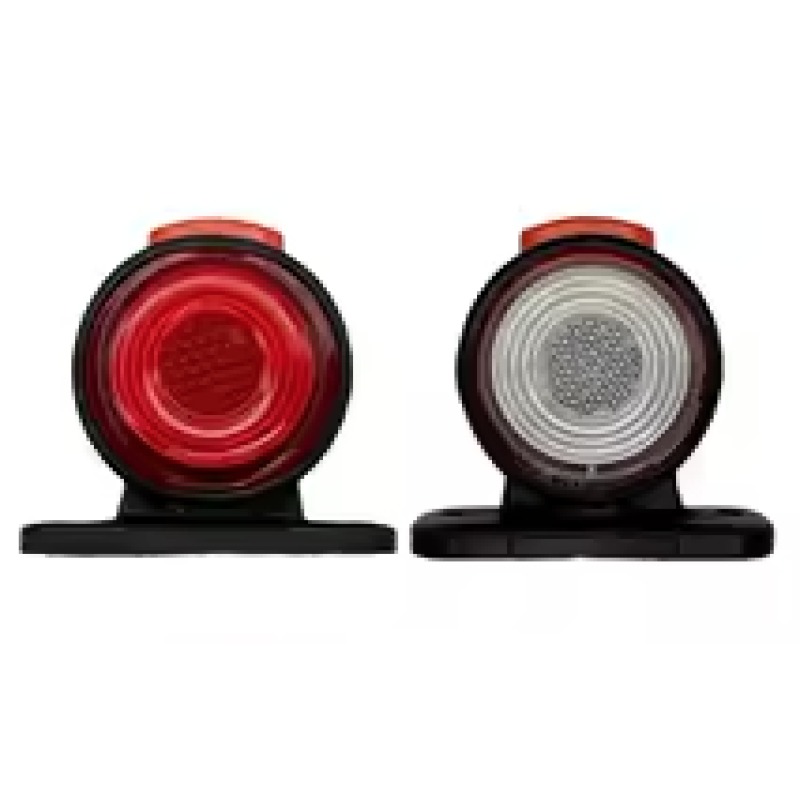 Set 2 lampi LED pentru gabarit cu lumina Rosie si Alba 12V 24V rotunde