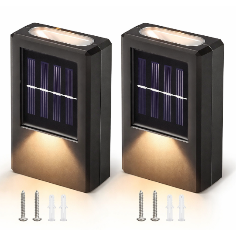 Set 2 lampi solare de perete cu iluminare sus jos lumina calda