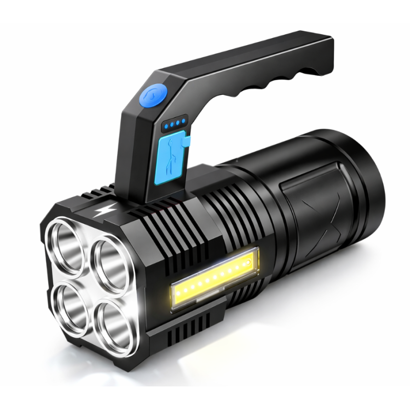 Lanterna de mana F907 cu 4 LED si COB lateral