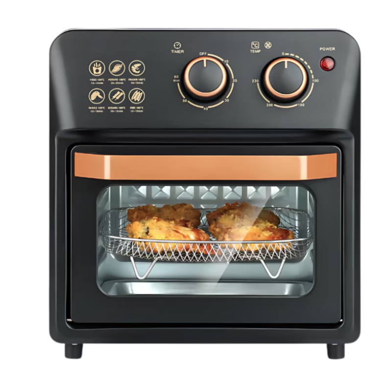 Friteuza cu aer cald retro 1360W capacitate 12L cu geam transparent