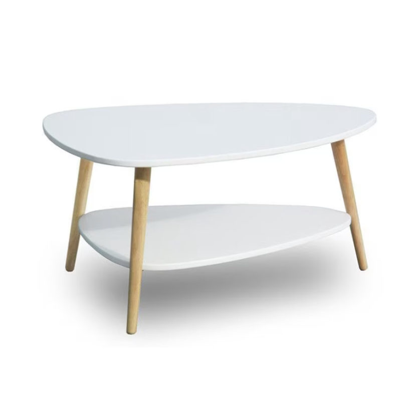 Masuta de cafea OVALA alba placa din MDF 90x67x45 cm