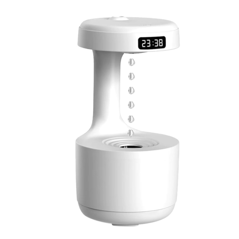 Umidificator si difuzor de aroma tehnologie Anti Gravity 600ml cu afisaj ora si lumina ambientala