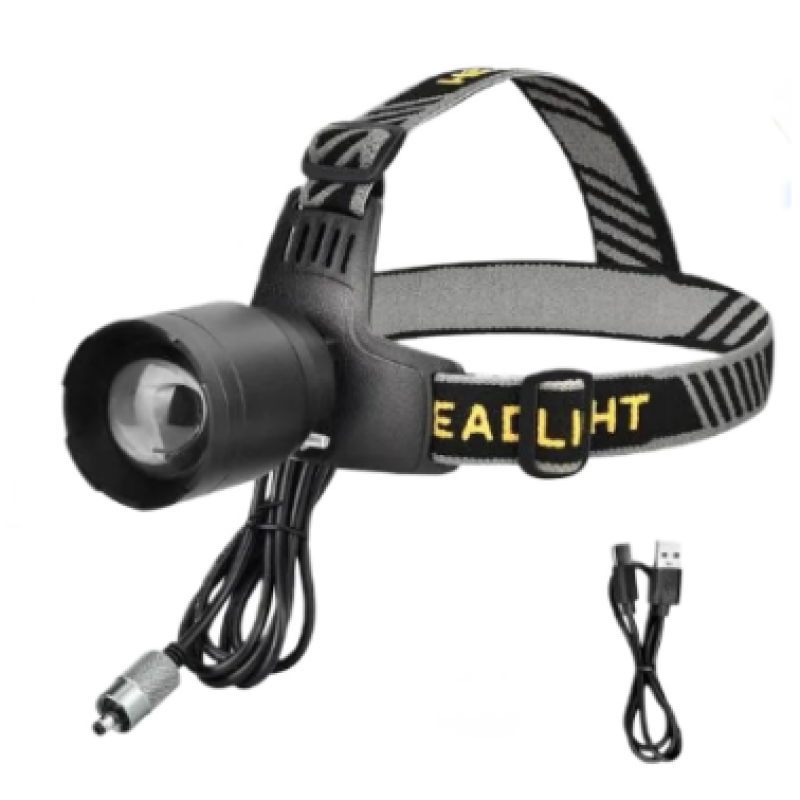 Lanterna frontala LED YM T102 cu zoom profesionala lumina alba/rosie si incarcare USB