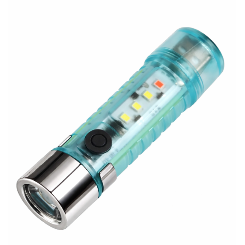 Mini Lanterna LED multifunctionala CB 023 cu design transparent si incarcare USB