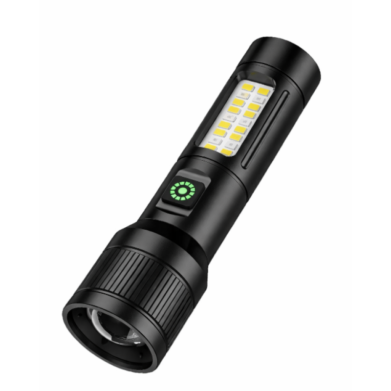 Lanterna multifunctionala LED CB 503A TG cu panou lateral COB si incarcare USB
