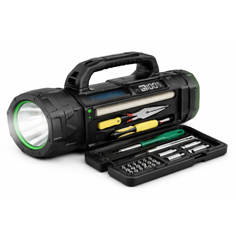Lanterna multifunctionala CB 5515 tip trusa scule cu LED puternic COB si incarcare USB C