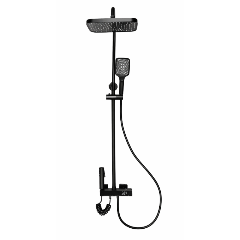 Coloana de dus panou de comanda din metal 21.5 cm iluminare LED si afisare temperatura apa