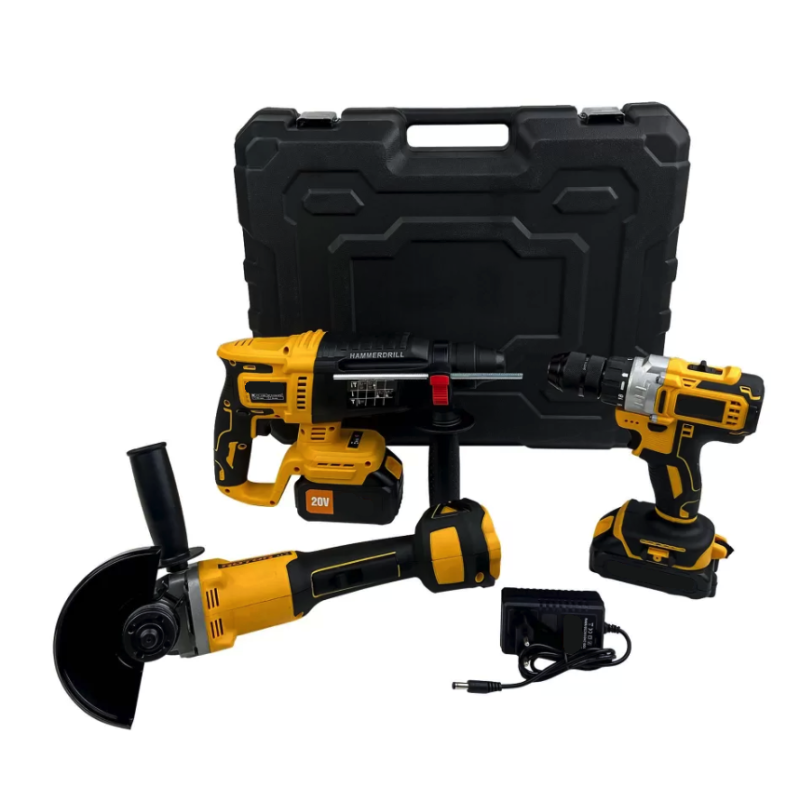 Set 3 scule cu acumulator Autofiletanta Polizor unghiular Rotopercutor cu distantier 2 acumulatori