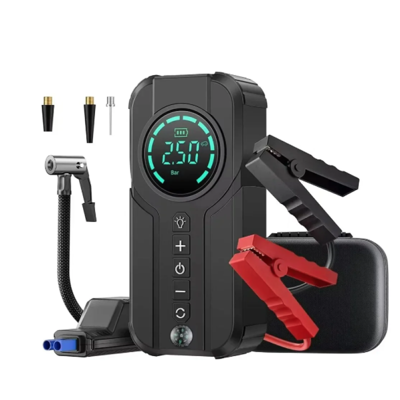 Starter auto portabil 1920 multifunctional 4 in 1 pornire in caz de urgenta a masinii compresor lanterna baterie externa