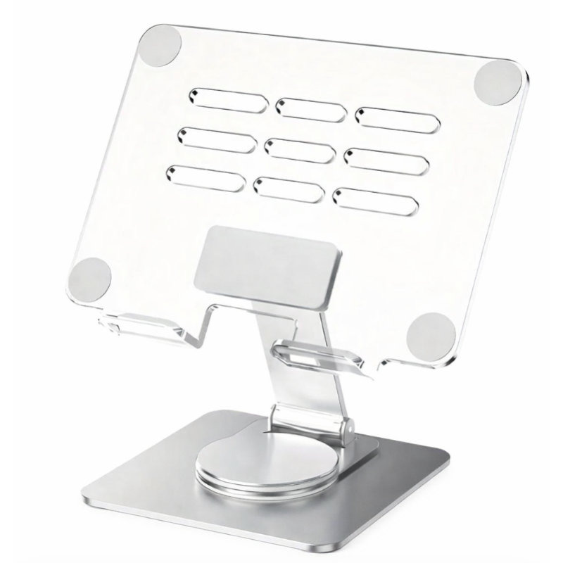 Suport de birou pentru tableta pliabil si 360 grade unghi reglabil transparent KP930 aluminiu acrilic