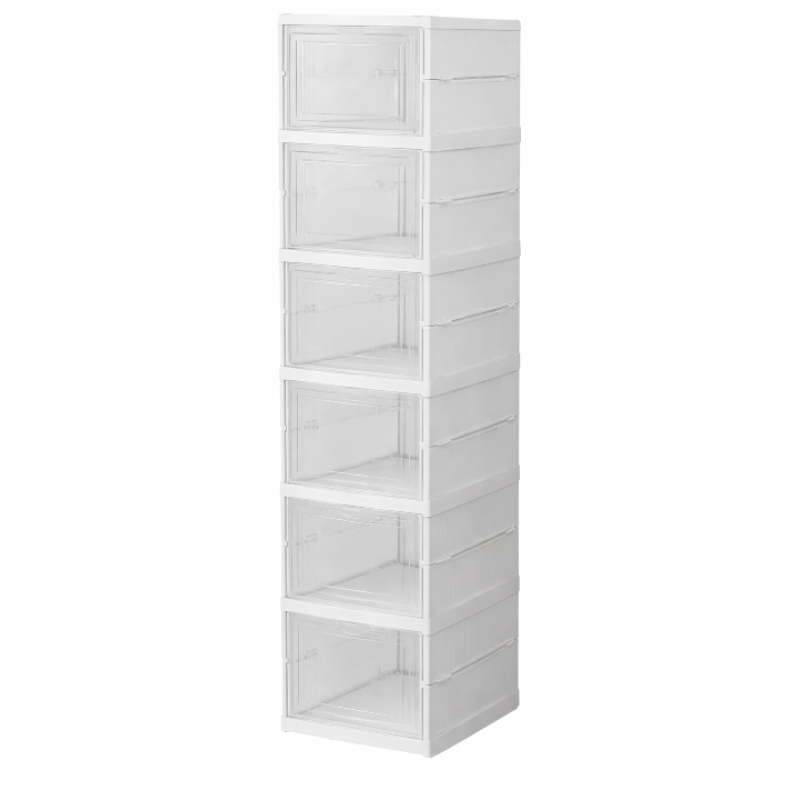 Organizator de pantofi pliabil economisitor de spatiu cu Usi transparente cu 6 Niveluri