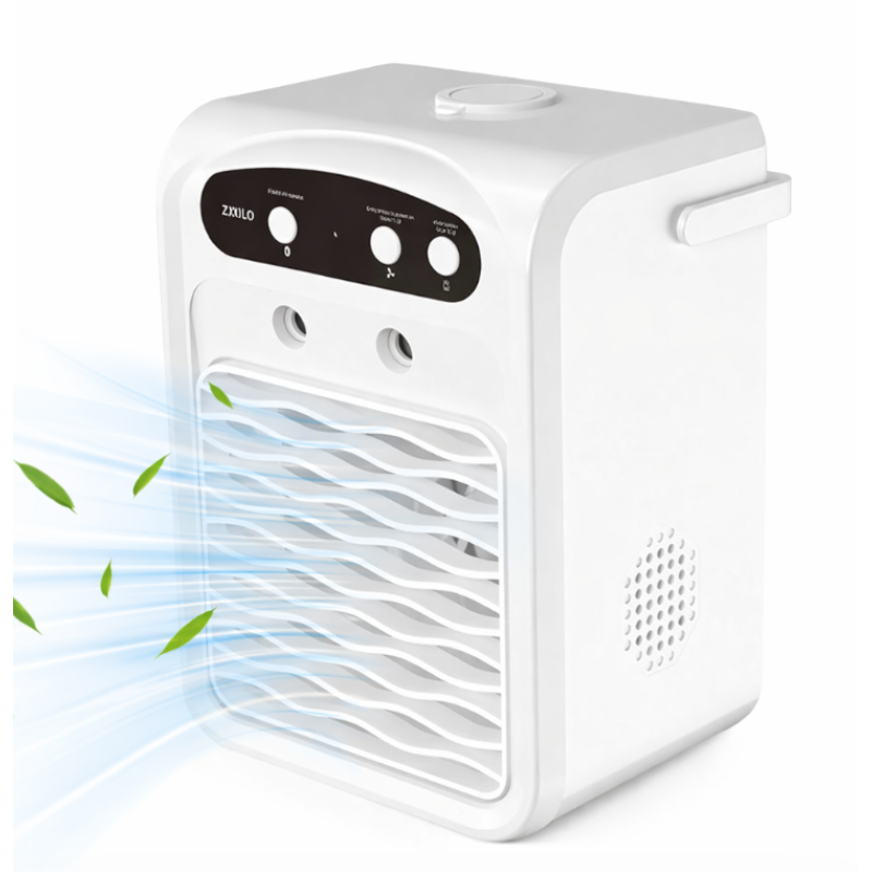 Mini Racitor de aer portabil 3 in 1 ventilator racire bluetooth si umidificator compact si silentios