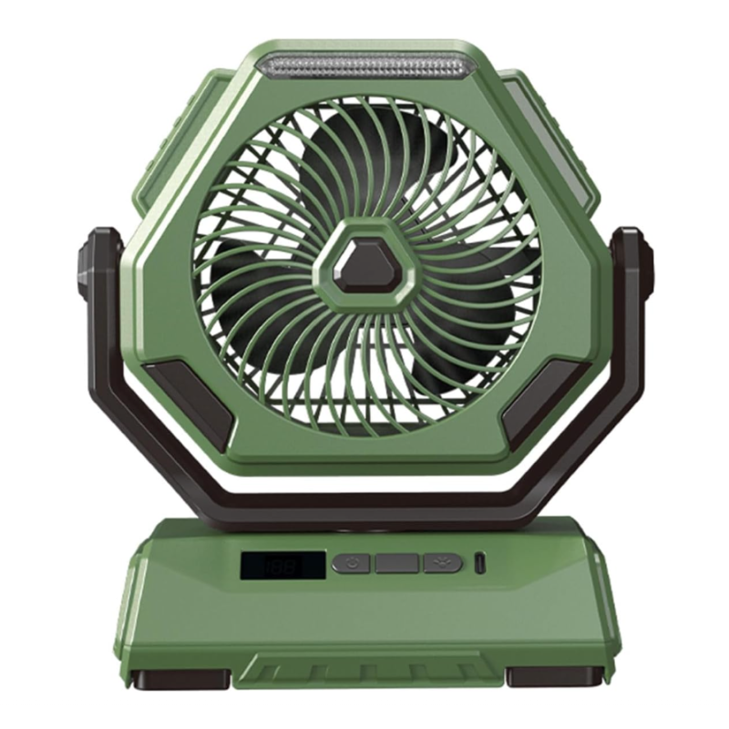 Ventilator portabil de camping USB 20000mAh 4 viteze 3 moduri de iluminare rotatie 270