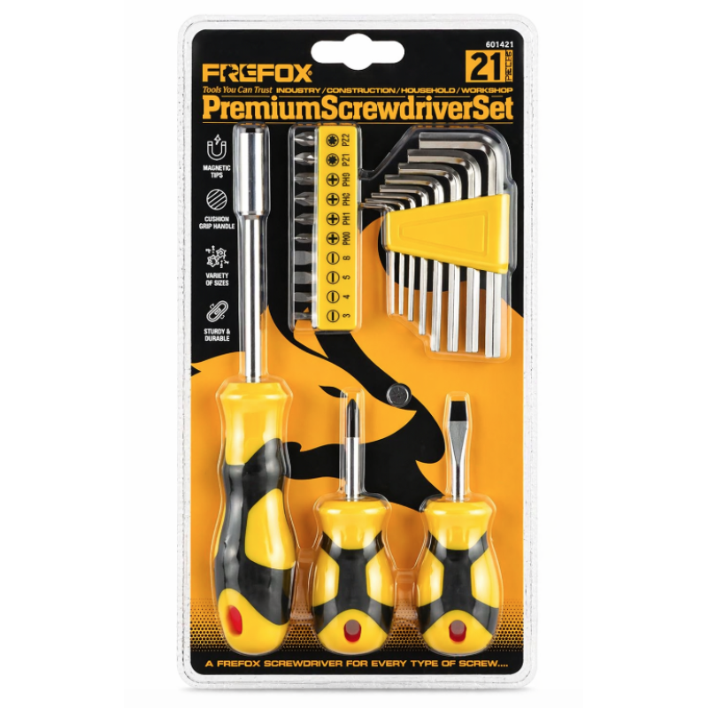 Set surubelnite multifunctionale 21 piese FREFOX biti imbusuri si accesorii incluse