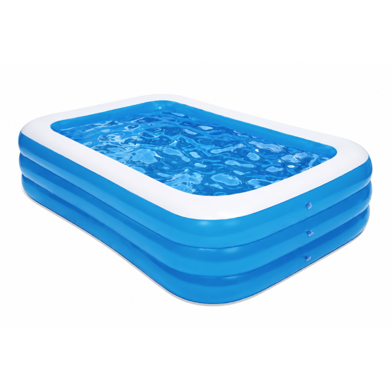 Piscina gonflabila pentru copii si adulti PVC 210x140 cu inaltime de 56 cm albastru/alb