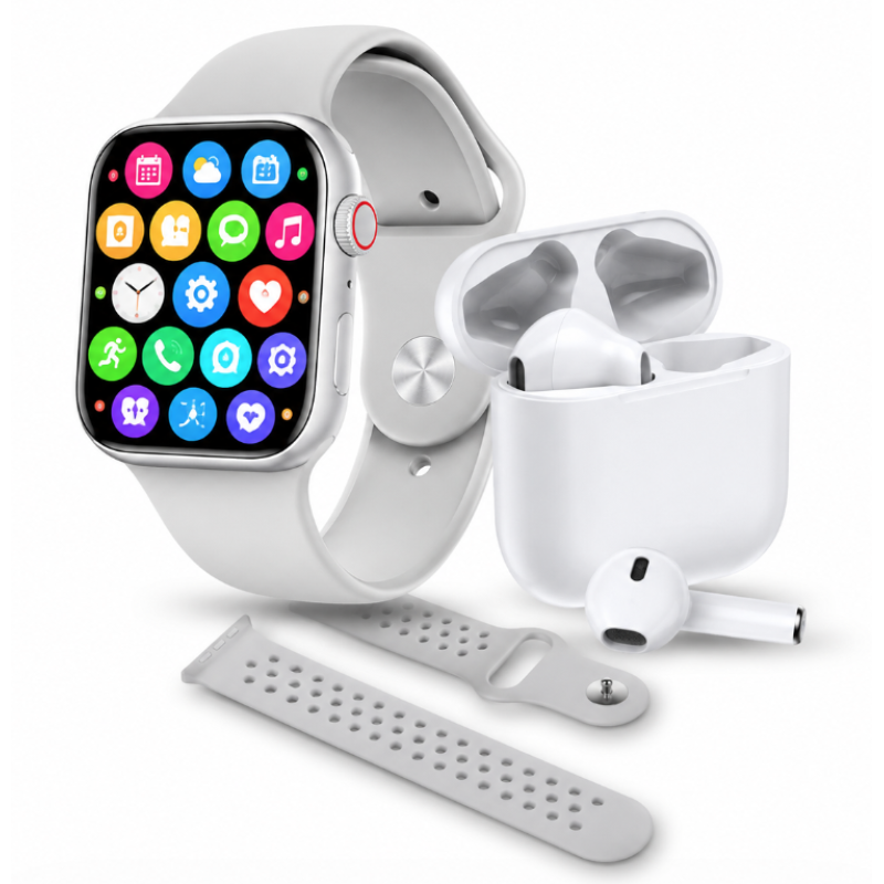 Set ceas smartwatch si casti bluetooth pro max W26 UNISEX