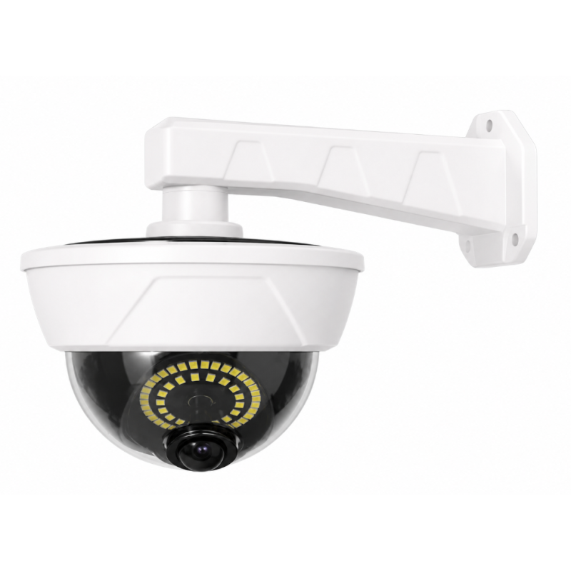 Camera falsa solara tip glob 55 LED control din telecomanda senzor de miscare Alba