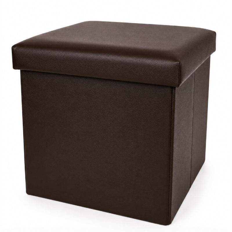 Cutie pliabila pentru depozitare tip taburet MARO 38x35x30 cm PATRATA imitatie PIELE