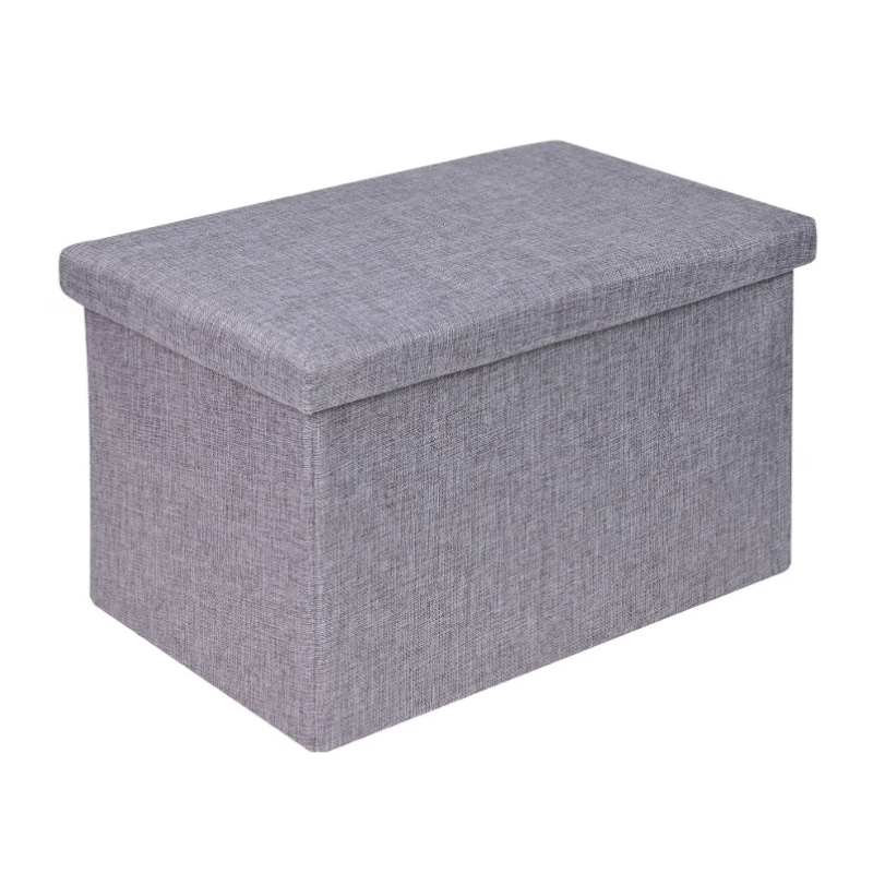 Cutie pliabila pentru depozitare tip taburet GRI 48x30x30 cm DREPTUNGHIULARA